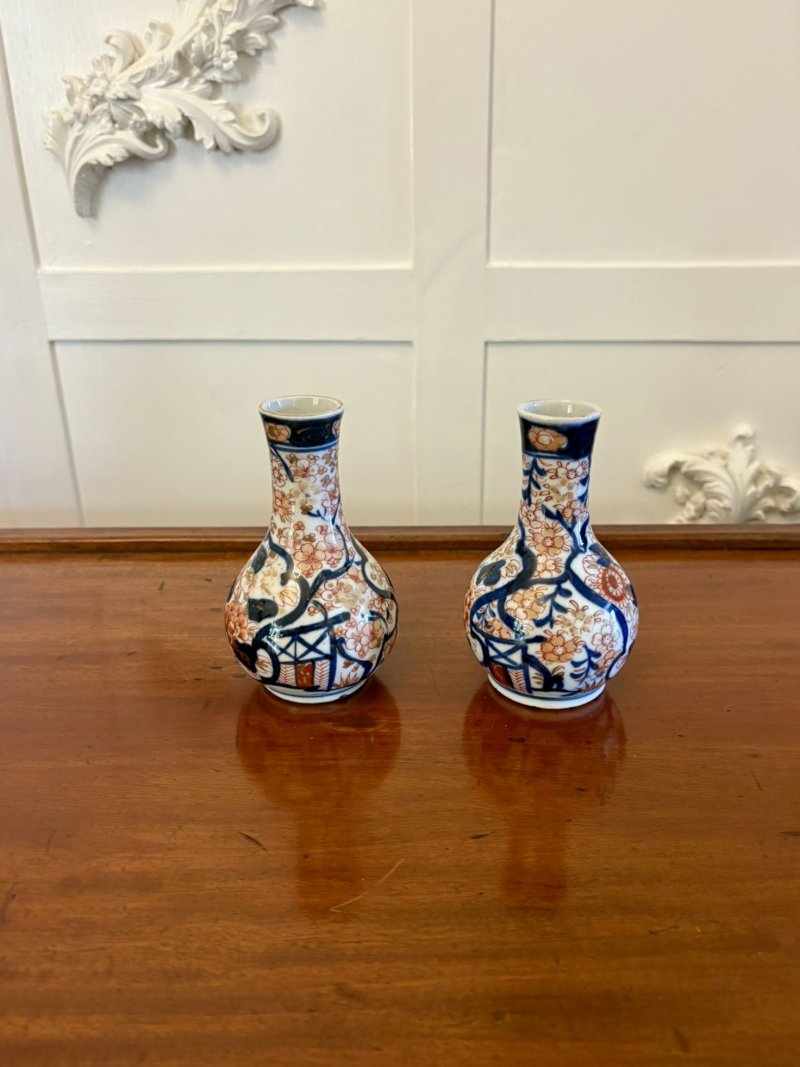 Small Pair of Antique Edwardian Quality Japanese Imari Vases - Image 4